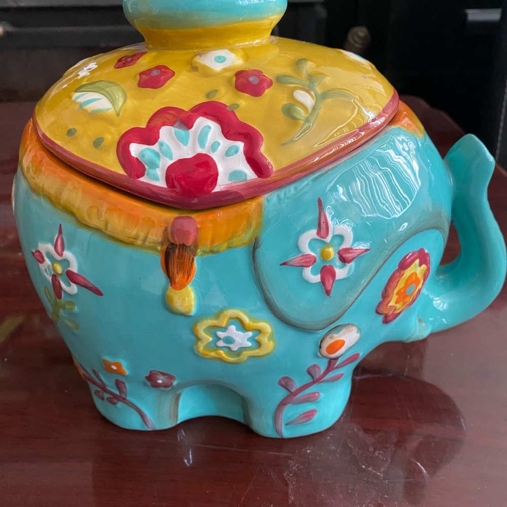 World Market Royal Indian Elephant Ceramic Cookie Jar - Picture 3 of 10